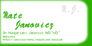 mate janovicz business card